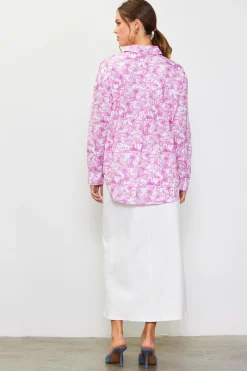 SKIES ARE BLUE Daphne Floral Print Button Down Blouse* Blouses|Long Sleeve Tops