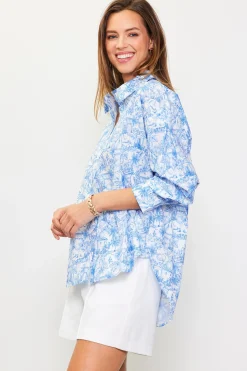SKIES ARE BLUE Daphne Floral Print Button Down Blouse* Blouses|Long Sleeve Tops