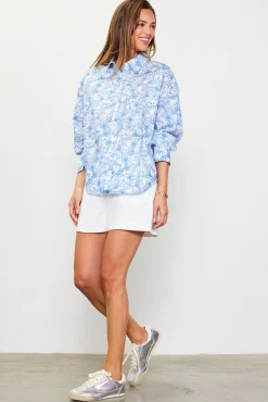 SKIES ARE BLUE Daphne Floral Print Button Down Blouse* Blouses|Long Sleeve Tops
