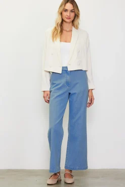 SKIES ARE BLUE Double Breasted Crop Blazer* Blazers