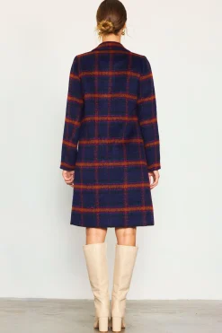 SKIES ARE BLUE Double Breasted Plaid Coat* Outerwear|Blazers