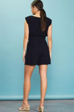 SKIES ARE BLUE Double Pleated Striped Shorts* Shorts