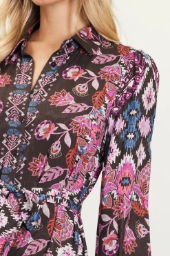 SKIES ARE BLUE Edain Border Print Mini Dress* Mini Dresses