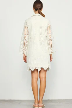 SKIES ARE BLUE Embroidered Eyelet Lace Mini Dress* Mini Dresses