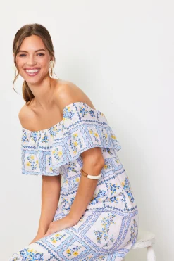 SKIES ARE BLUE Eyelet Embroidered Print Maxi Dress* Maxi Dresses