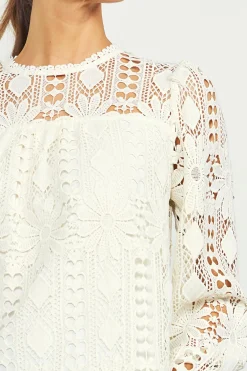 SKIES ARE BLUE Eyelet Lace Longsleeve Blouse* Blouses|Long Sleeve Tops