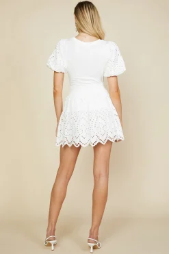 SKIES ARE BLUE Eyelet Ruffle Skirt* Skirts