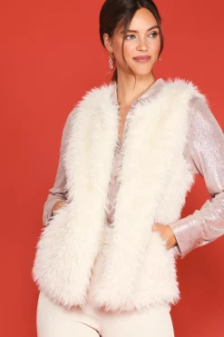SKIES ARE BLUE Faux Fur Vest* Outerwear