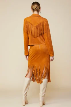 SKIES ARE BLUE Faux Leather Fringe Jacket* Outerwear