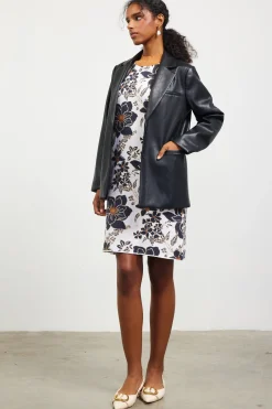 SKIES ARE BLUE Faux Leather Tailored Blazer* Outerwear|Blazers