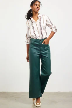 SKIES ARE BLUE Faux Leather Wide Leg Pants* Pants