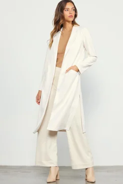 SKIES ARE BLUE Faux Suede Duster Coat* Outerwear