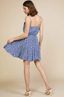 SKIES ARE BLUE Floral Print Braided Tie Dress* Mini Dresses