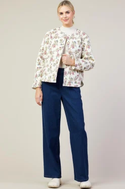 SKIES ARE BLUE Floral Print Quilted Jacket* Outerwear