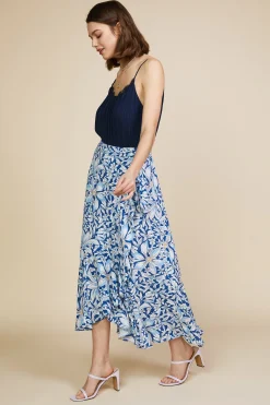 SKIES ARE BLUE Floral Print Ruffled Wrap Skirt* Skirts