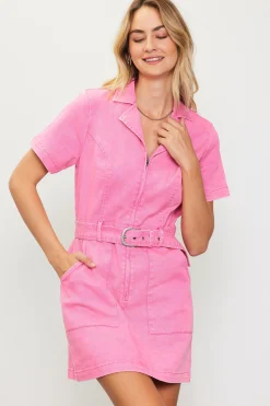 SKIES ARE BLUE Front-Zip Utility Mini Dress* Mini Dresses