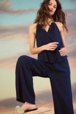 SKIES ARE BLUE Gaia Smocked Waist Wide Leg Pants* Pants