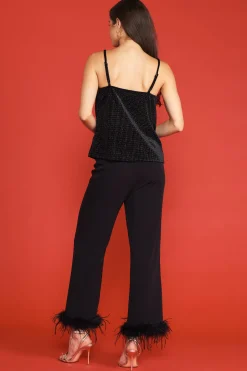 SKIES ARE BLUE Glitter Dot Velvet Cami* Sleeveless Tops