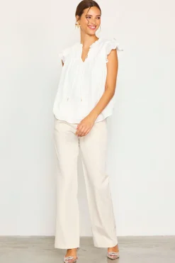 SKIES ARE BLUE Gwynne Ruffle Short Sleeve Top* Sleeveless Tops|Short Sleeve Tops