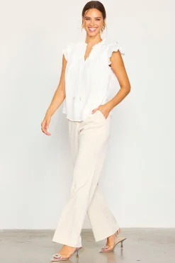 SKIES ARE BLUE Gwynne Ruffle Short Sleeve Top* Sleeveless Tops|Short Sleeve Tops