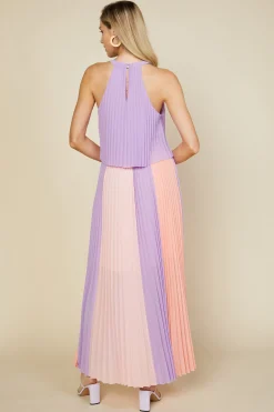 SKIES ARE BLUE Halter Pleated Maxi Dress* Maxi Dresses