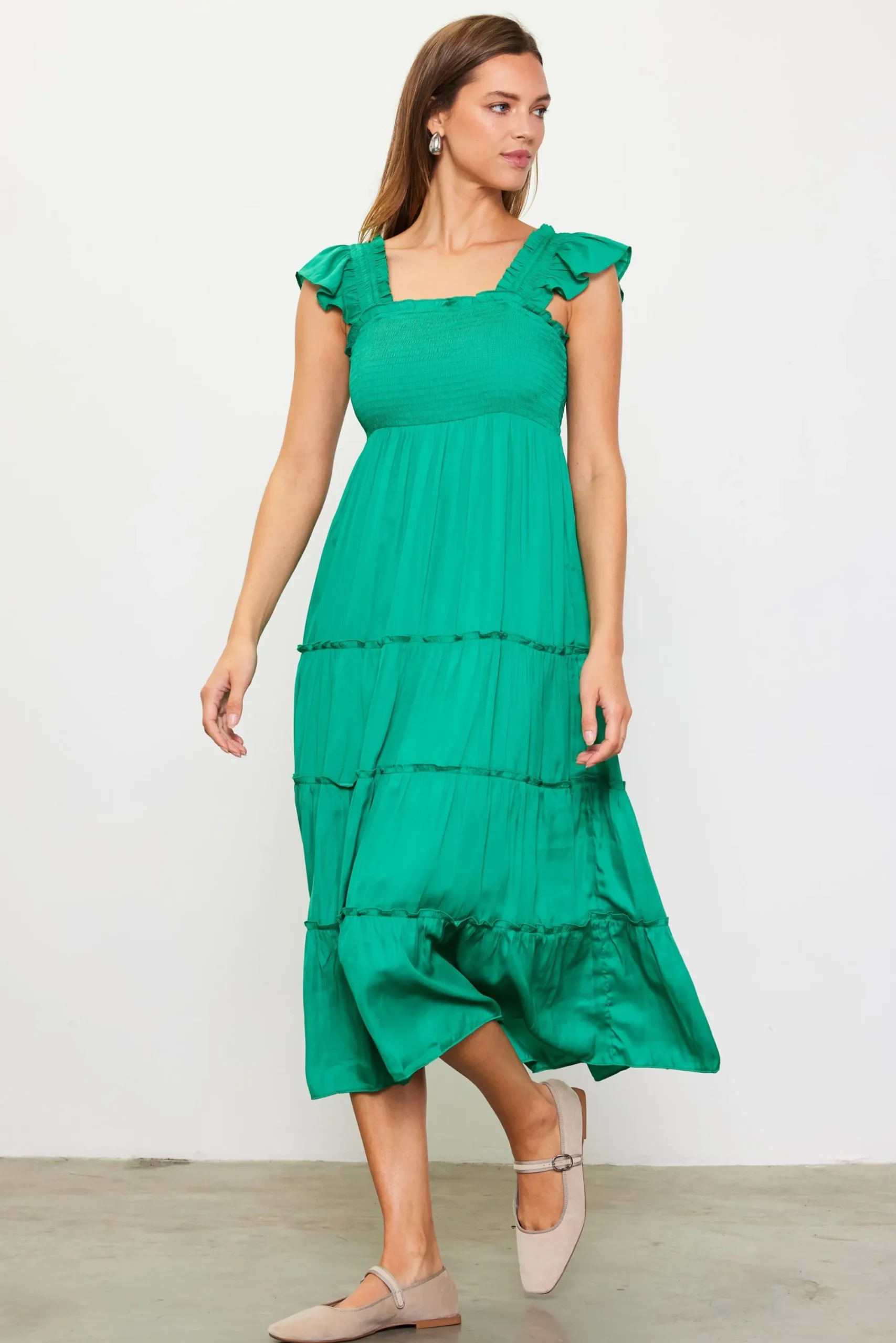 SKIES ARE BLUE Hathaway Tiered Midi Dress* Midi Dresses