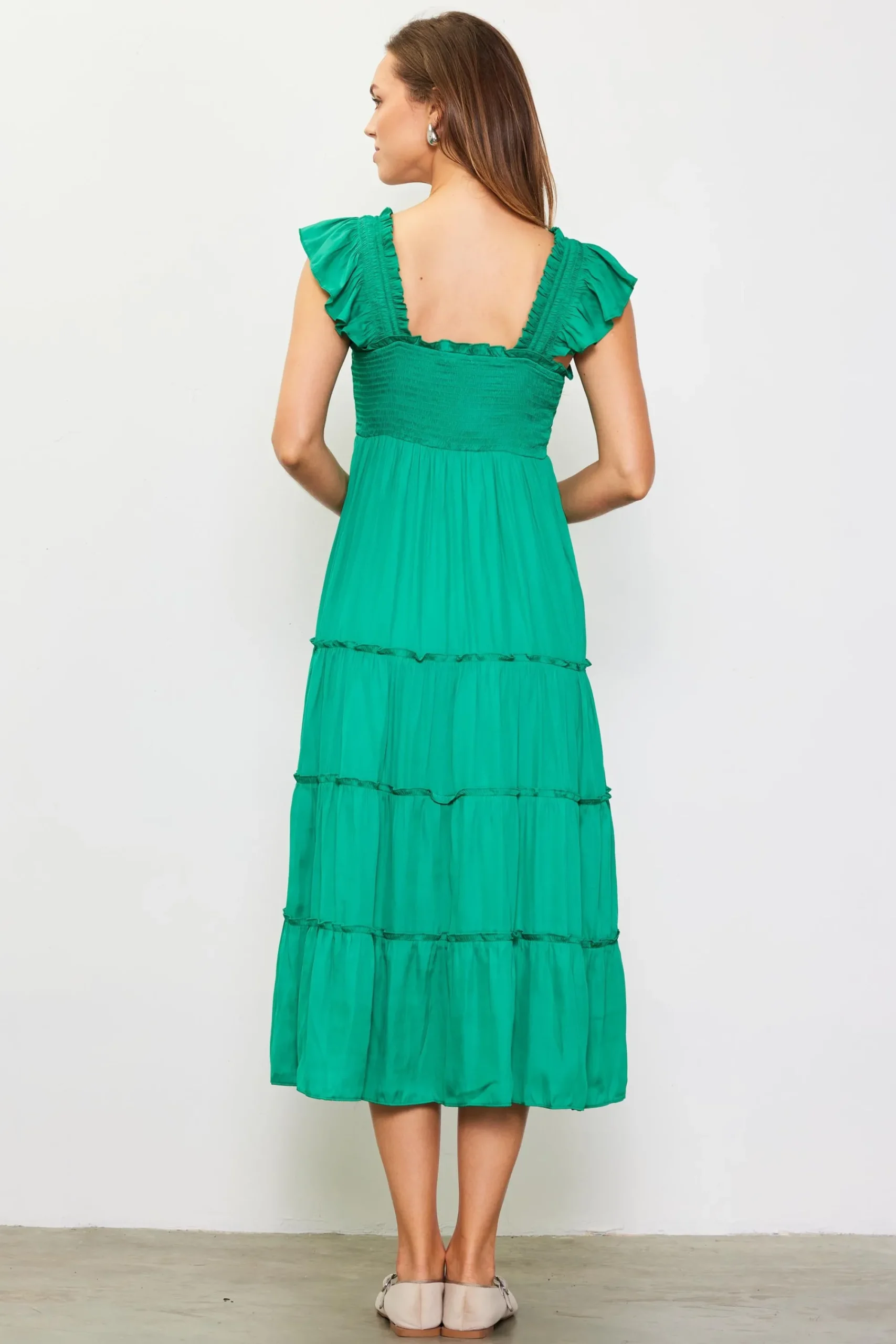 SKIES ARE BLUE Hathaway Tiered Midi Dress* Midi Dresses