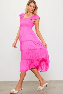 SKIES ARE BLUE Hathaway Tiered Midi Dress* Midi Dresses