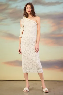 SKIES ARE BLUE High Waisted Lace Midi Skirt* Skirts