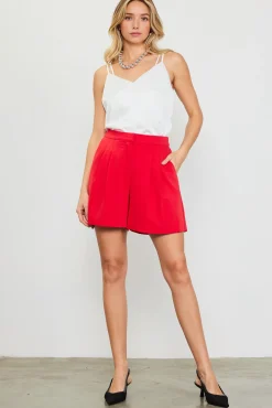 SKIES ARE BLUE High Waisted Pleated Shorts* Shorts