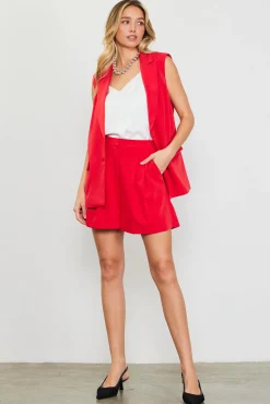 SKIES ARE BLUE High Waisted Pleated Shorts* Shorts