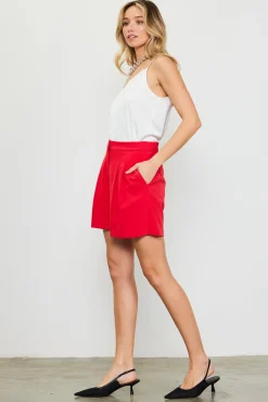 SKIES ARE BLUE High Waisted Pleated Shorts* Shorts