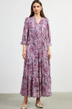 SKIES ARE BLUE Jacquard Floral Motif Maxi Dress* Maxi Dresses