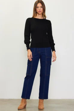 SKIES ARE BLUE Jewel Detail Longsleeve Sweater* Sweaters