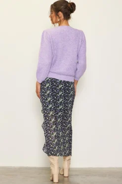 SKIES ARE BLUE Jewelry Button Puff Sleeve Cardigan* Sweaters