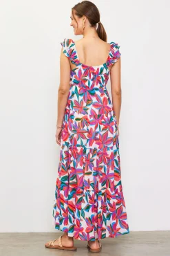 SKIES ARE BLUE Juliette Floral Print Ruffle Sleeve Maxi Dress* Maxi Dresses