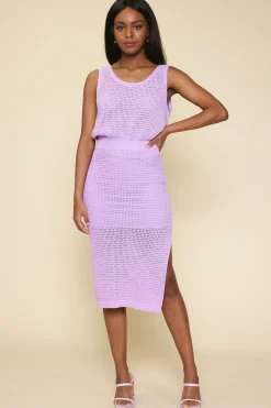 SKIES ARE BLUE Knit Side Slit Skirt* Skirts