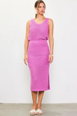 SKIES ARE BLUE Knit Side Slit Skirt* Skirts