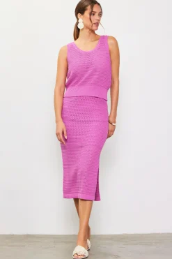 SKIES ARE BLUE Knit Side Slit Skirt* Skirts