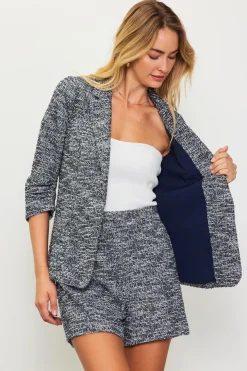 SKIES ARE BLUE Knit Tweed Blazer* Blazers