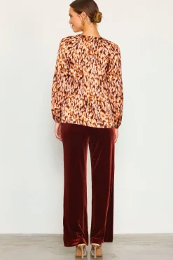 SKIES ARE BLUE Leopard Print Longsleeve Blouse* Blouses|Long Sleeve Tops