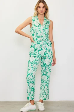SKIES ARE BLUE Lily Print Twill Sleeveless Jumpsuit* Jumpsuits