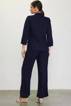 SKIES ARE BLUE Linen Blend Three-Quarter Sleeve Blazer* Blazers