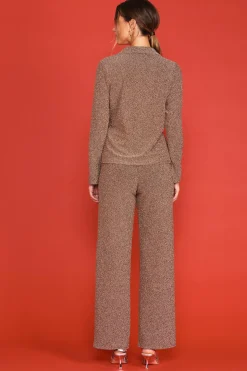 SKIES ARE BLUE Lurex Button Down Shirt* Long Sleeve Tops