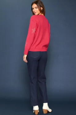 SKIES ARE BLUE Lurex Star Print Sweater* Sweaters