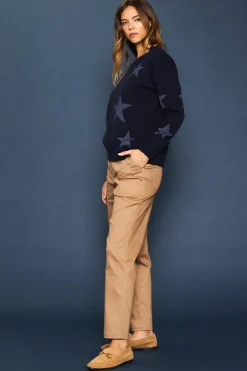 SKIES ARE BLUE Lurex Star Print Sweater* Sweaters