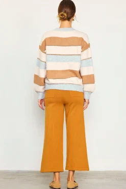 SKIES ARE BLUE Lurex Stripe Oversized Sweater* Sweaters