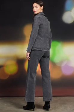 SKIES ARE BLUE Lydia Rhinestone Denim Blazer* Blazers