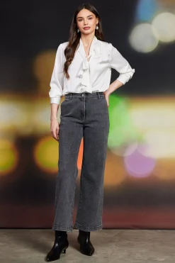 SKIES ARE BLUE Lydia Rhinestone Denim Pants* Pants