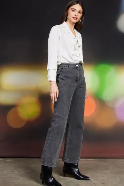 SKIES ARE BLUE Lydia Rhinestone Denim Pants* Pants